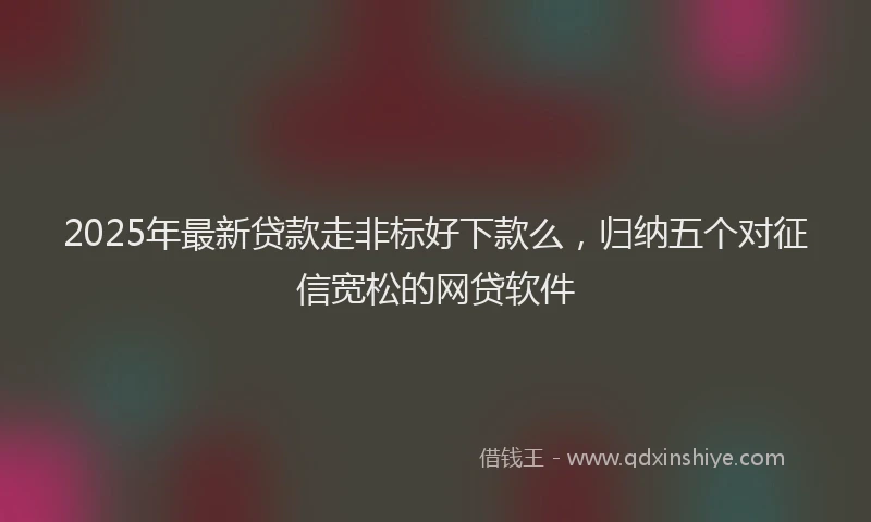 2025年最新贷款走非标好下款么，归纳五个对征信宽松的网贷软件