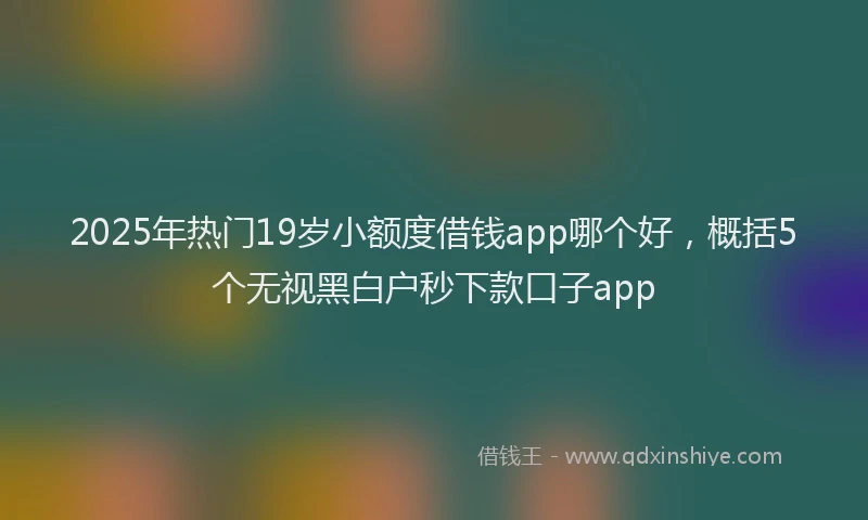 2025年热门19岁小额度借钱app哪个好，概括5个无视黑白户秒下款口子app