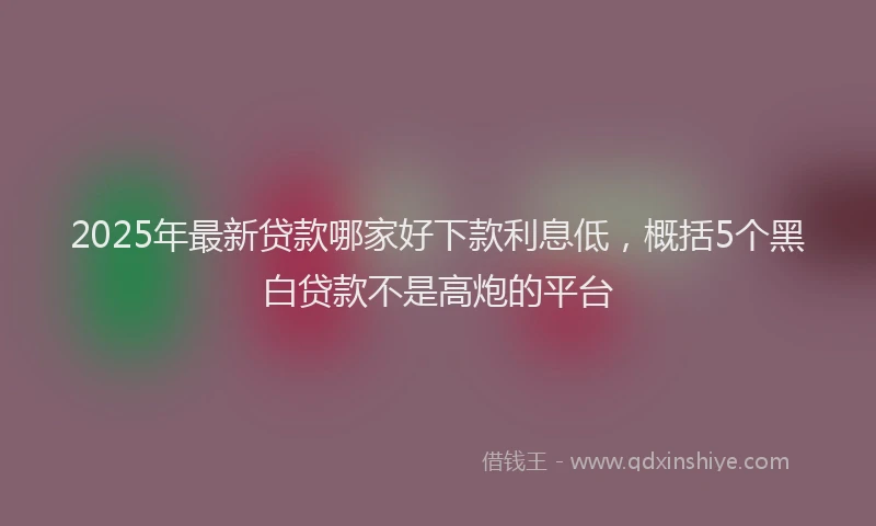 2025年最新贷款哪家好下款利息低，概括5个黑白贷款不是高炮的平台
