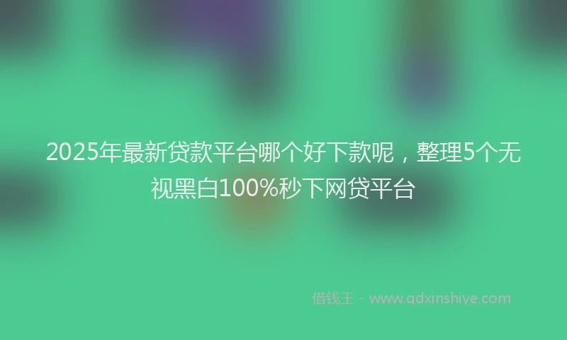 2025年最新贷款平台哪个好下款呢，整理5个无视黑白100%秒下网贷平台