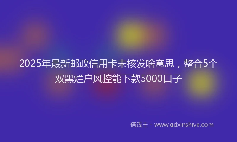 2025年最新邮政信用卡未核发啥意思，整合5个双黑烂户风控能下款5000口子