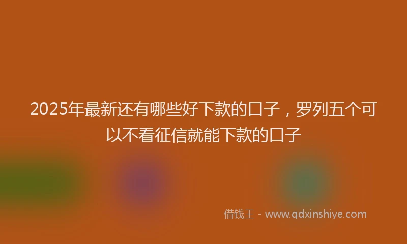 2025年最新还有哪些好下款的口子，罗列五个可以不看征信就能下款的口子