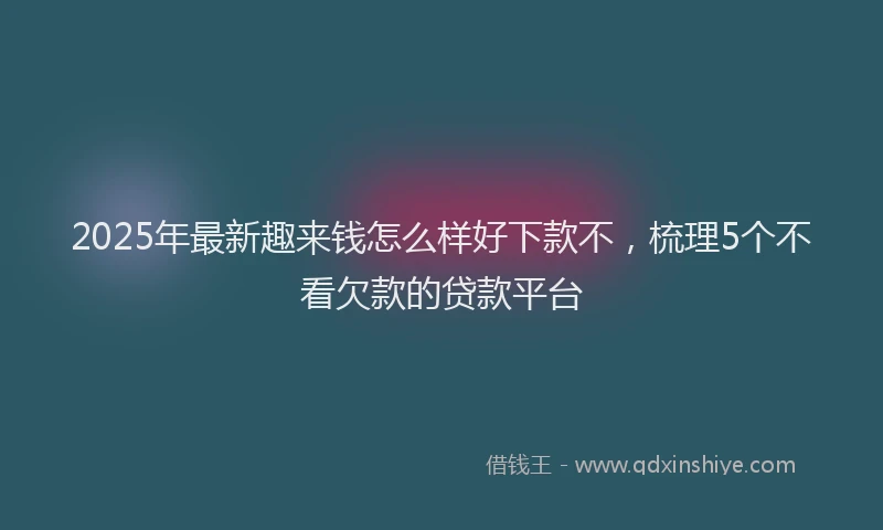 2025年最新趣来钱怎么样好下款不，梳理5个不看欠款的贷款平台