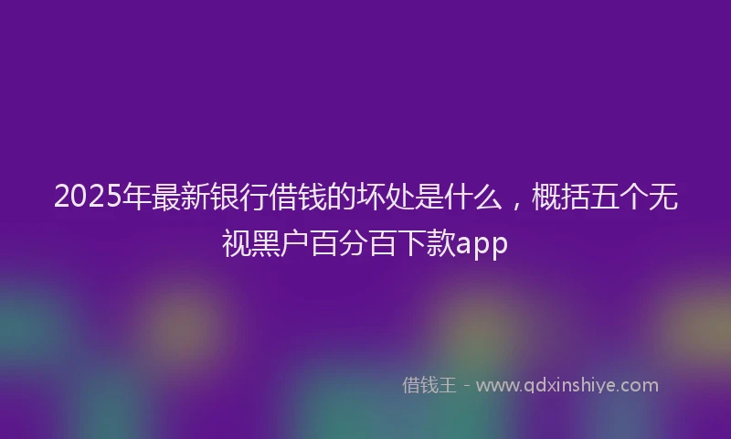 2025年最新银行借钱的坏处是什么，概括五个无视黑户百分百下款app