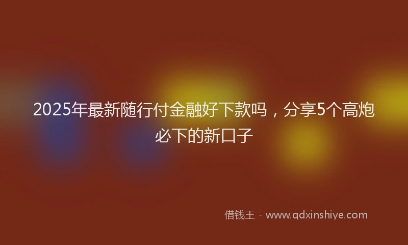 2025年最新随行付金融好下款吗，分享5个高炮必下的新口子