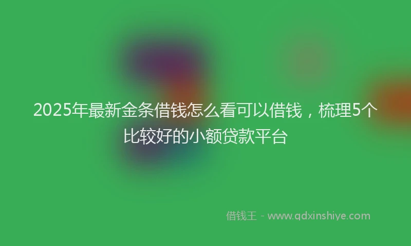 2025年最新金条借钱怎么看可以借钱，梳理5个比较好的小额贷款平台