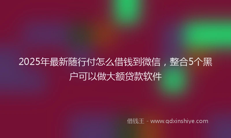 2025年最新随行付怎么借钱到微信，整合5个黑户可以做大额贷款软件