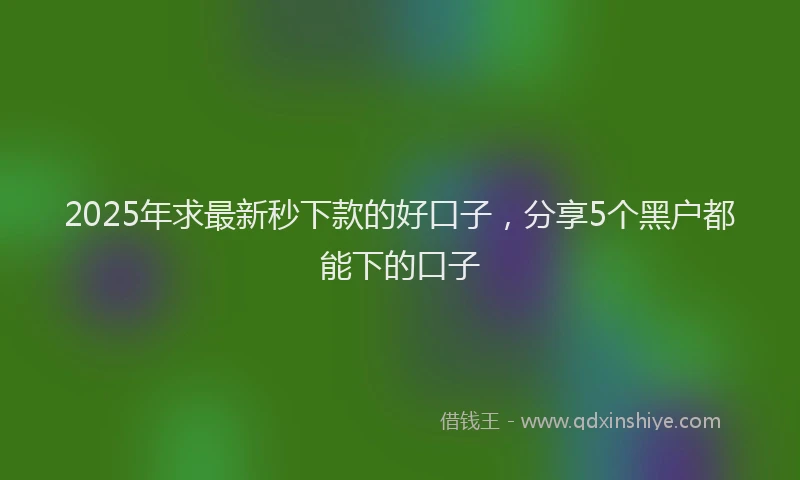 2025年求最新秒下款的好口子，分享5个黑户都能下的口子