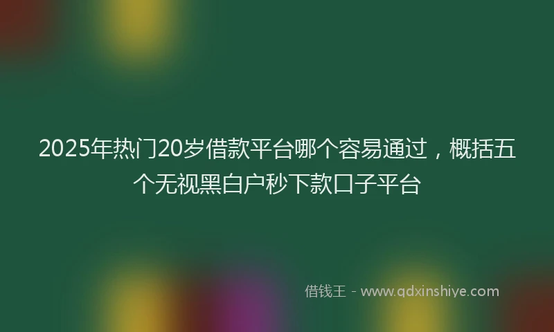 2025年热门20岁借款平台哪个容易通过，概括五个无视黑白户秒下款口子平台