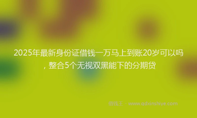 2025年最新身份证借钱一万马上到账20岁可以吗，整合5个无视双黑能下的分期贷
