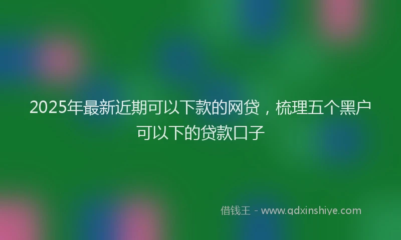 2025年最新近期可以下款的网贷，梳理五个黑户可以下的贷款口子