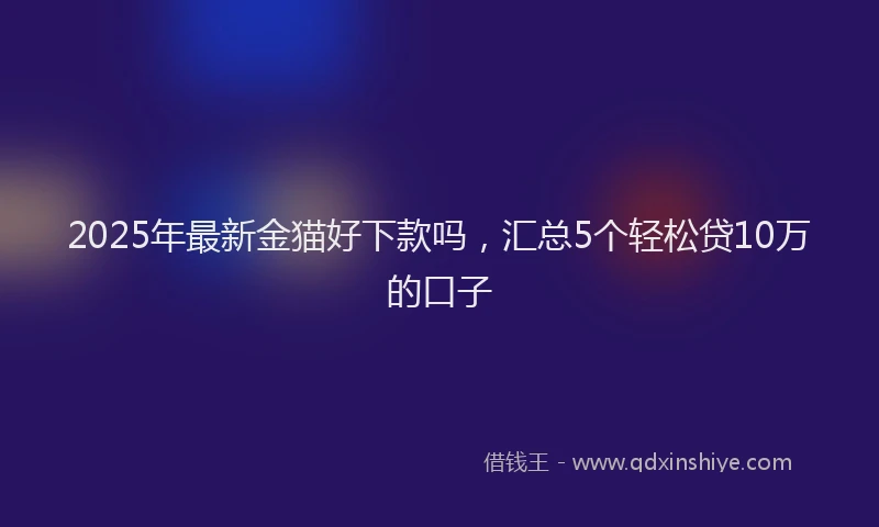 2025年最新金猫好下款吗，汇总5个轻松贷10万的口子