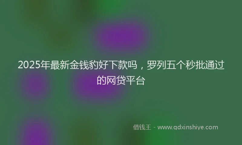 2025年最新金钱豹好下款吗，罗列五个秒批通过的网贷平台