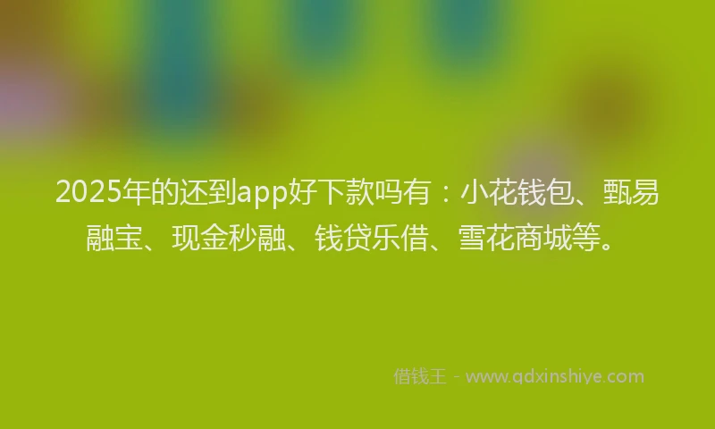 2025年的还到app好下款吗有：小花钱包、甄易融宝、现金秒融、钱贷乐借、雪花商城等。