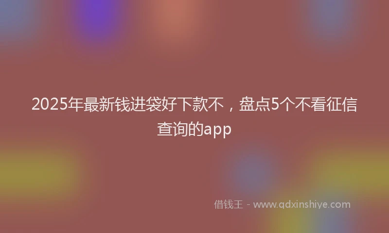 2025年最新钱进袋好下款不，盘点5个不看征信查询的app