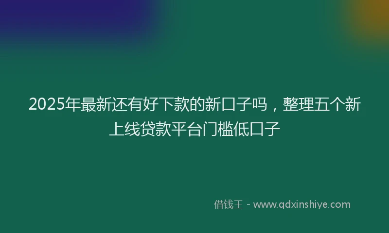 2025年最新还有好下款的新口子吗，整理五个新上线贷款平台门槛低口子