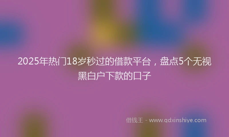 2025年热门18岁秒过的借款平台，盘点5个无视黑白户下款的口子
