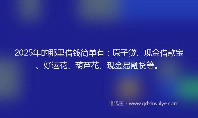 2025年的那里借钱简单有：原子贷、现金借款宝、好运花、葫芦花、现金易融贷等。
