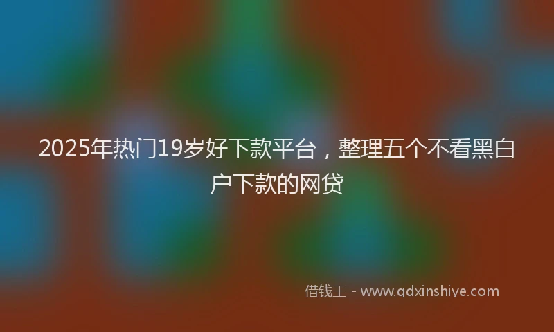 2025年热门19岁好下款平台，整理五个不看黑白户下款的网贷