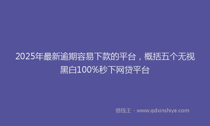 2025年最新逾期容易下款的平台，概括五个无视黑白100%秒下网贷平台