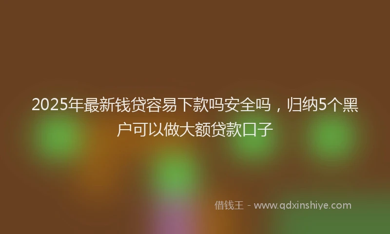 2025年最新钱贷容易下款吗安全吗，归纳5个黑户可以做大额贷款口子