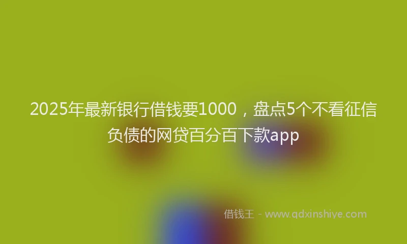 2025年最新银行借钱要1000，盘点5个不看征信负债的网贷百分百下款app