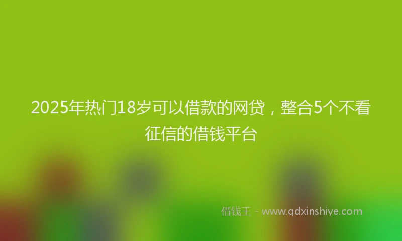 2025年热门18岁可以借款的网贷，整合5个不看征信的借钱平台