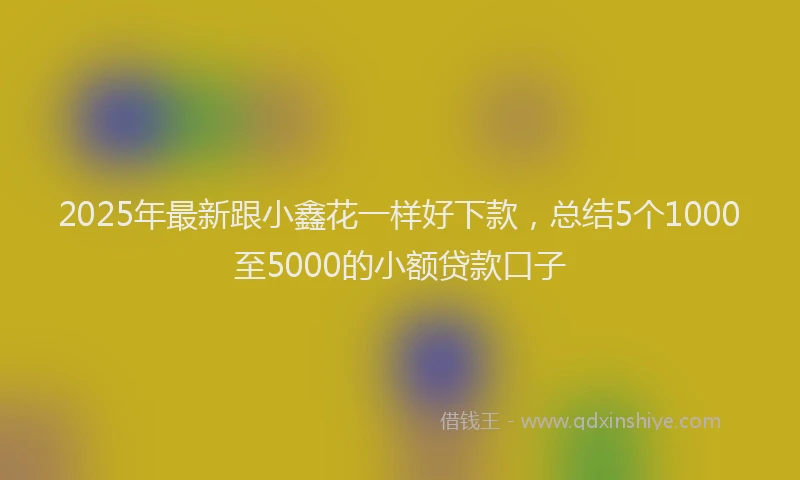2025年最新跟小鑫花一样好下款，总结5个1000至5000的小额贷款口子