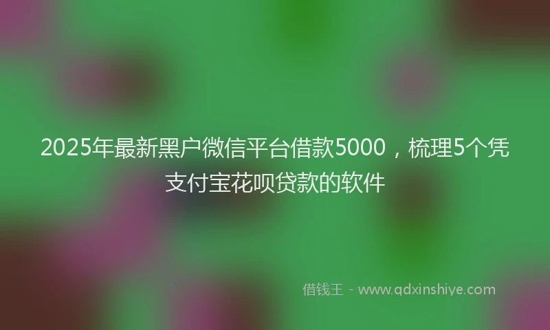 2025年最新黑户微信平台借款5000，梳理5个凭支付宝花呗贷款的软件