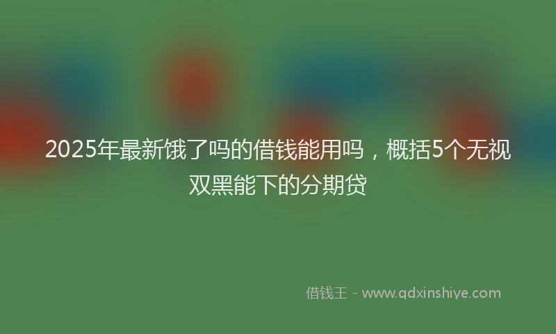 2025年最新饿了吗的借钱能用吗，概括5个无视双黑能下的分期贷