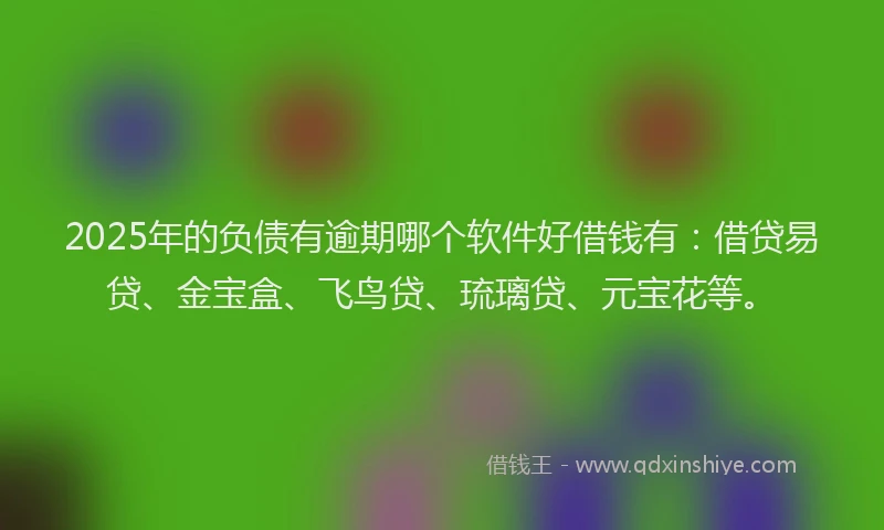 2025年的负债有逾期哪个软件好借钱有：借贷易贷、金宝盒、飞鸟贷、琉璃贷、元宝花等。