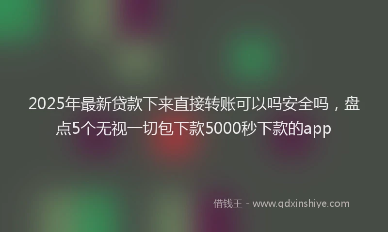 2025年最新贷款下来直接转账可以吗安全吗，盘点5个无视一切包下款5000秒下款的app