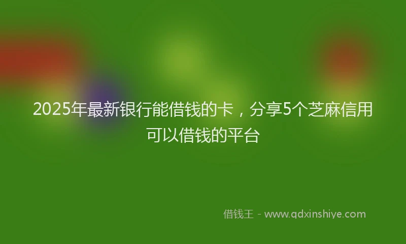 2025年最新银行能借钱的卡，分享5个芝麻信用可以借钱的平台