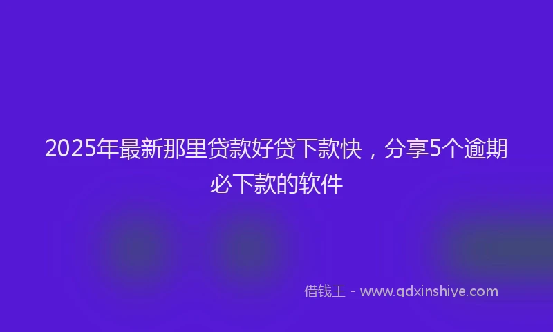 2025年最新那里贷款好贷下款快，分享5个逾期必下款的软件