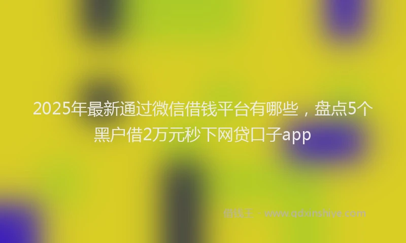2025年最新通过微信借钱平台有哪些，盘点5个黑户借2万元秒下网贷口子app