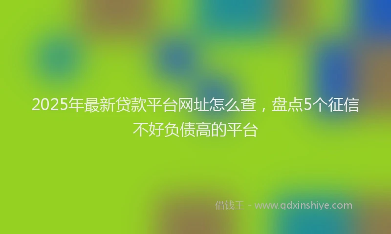 2025年最新贷款平台网址怎么查，盘点5个征信不好负债高的平台