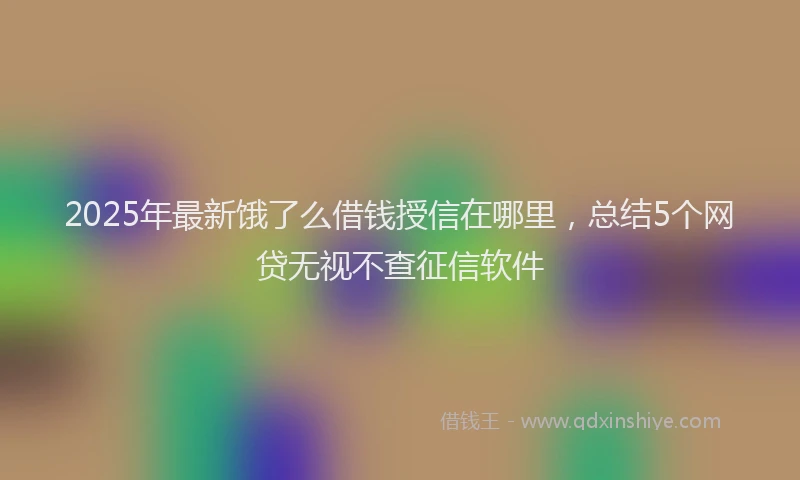 2025年最新饿了么借钱授信在哪里，总结5个网贷无视不查征信软件