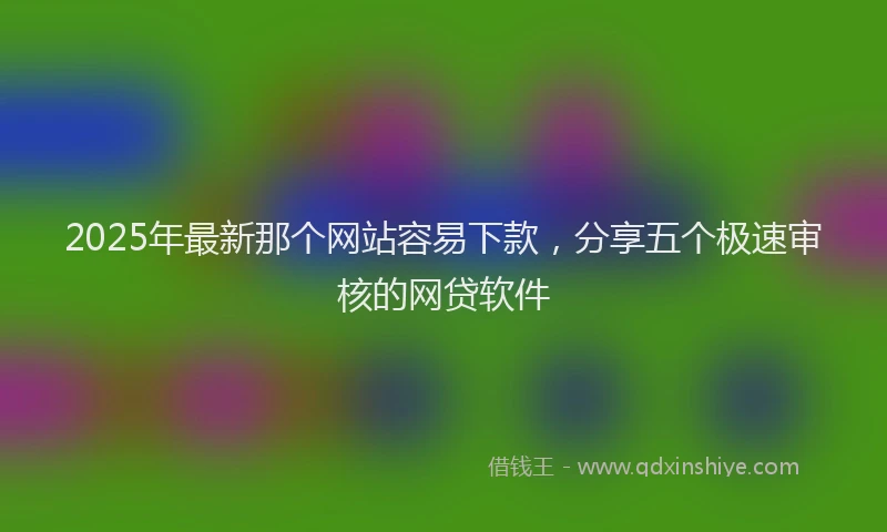 2025年最新那个网站容易下款，分享五个极速审核的网贷软件
