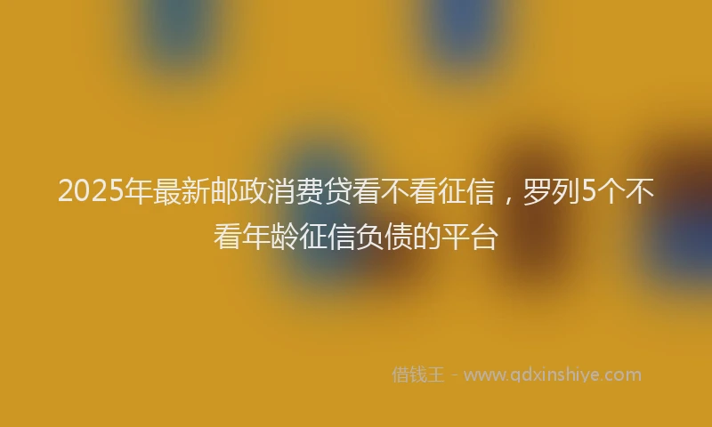 2025年最新邮政消费贷看不看征信，罗列5个不看年龄征信负债的平台