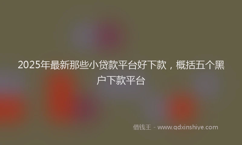 2025年最新那些小贷款平台好下款，概括五个黑户下款平台
