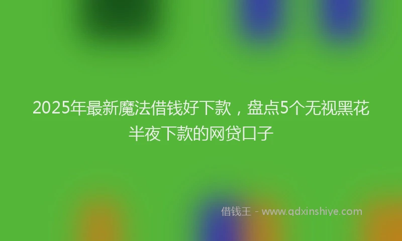 2025年最新魔法借钱好下款，盘点5个无视黑花半夜下款的网贷口子