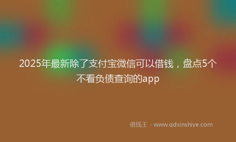 2025年最新除了支付宝微信可以借钱，盘点5个不看负债查询的app