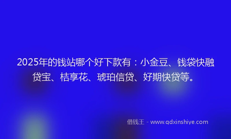 2025年的钱站哪个好下款有：小金豆、钱袋快融贷宝、桔享花、琥珀信贷、好期快贷等。