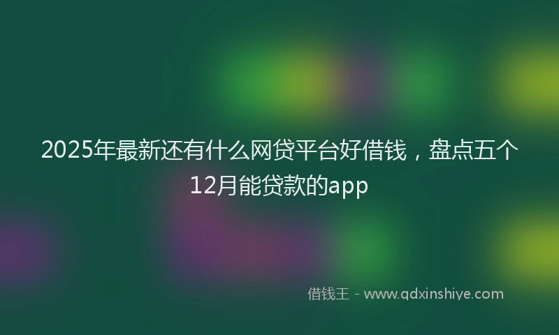 2025年最新还有什么网贷平台好借钱，盘点五个12月能贷款的app