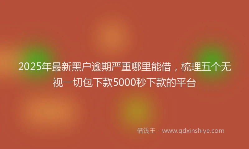 2025年最新黑户逾期严重哪里能借，梳理五个无视一切包下款5000秒下款的平台