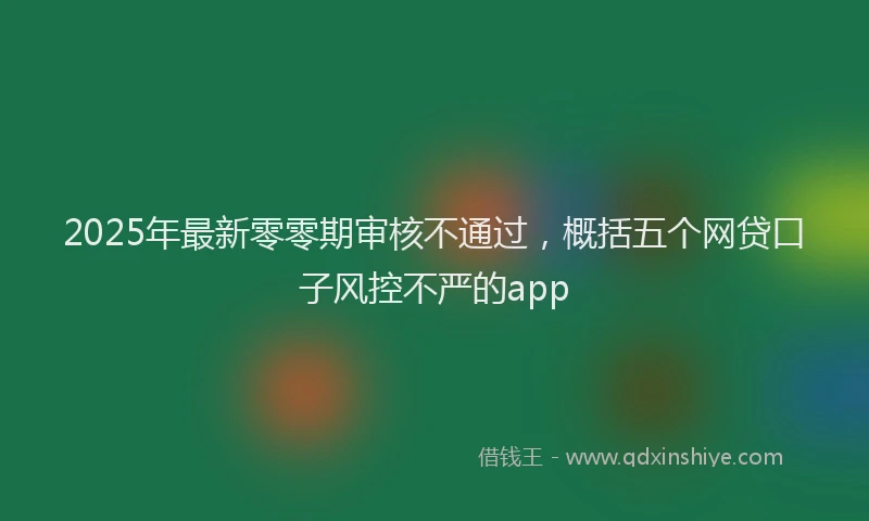 2025年最新零零期审核不通过，概括五个网贷口子风控不严的app
