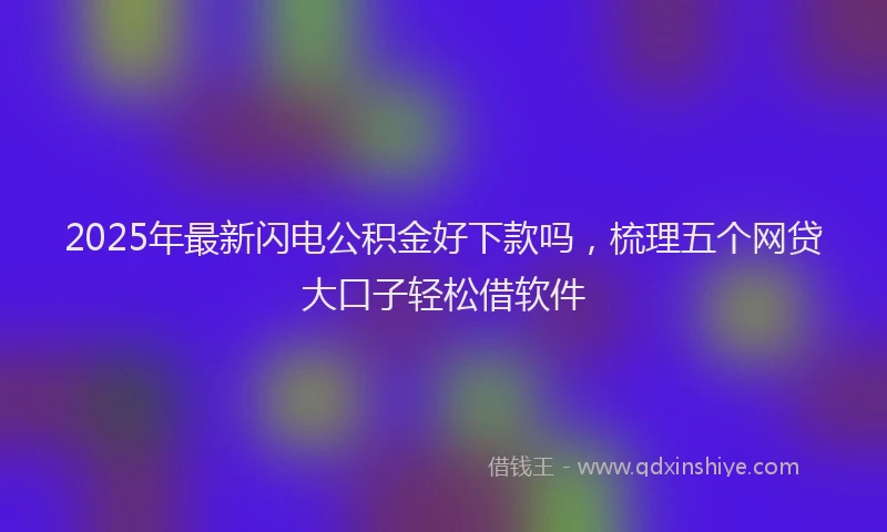 2025年最新闪电公积金好下款吗，梳理五个网贷大口子轻松借软件