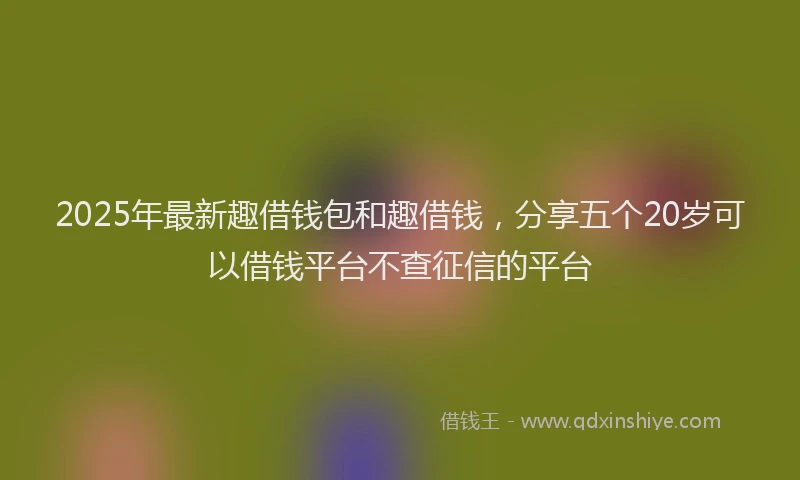 2025年最新趣借钱包和趣借钱，分享五个20岁可以借钱平台不查征信的平台