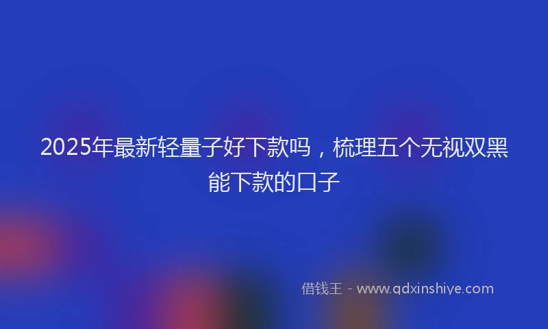 2025年最新轻量子好下款吗，梳理五个无视双黑能下款的口子