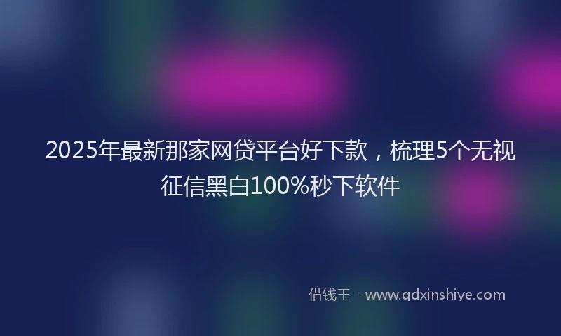 2025年最新那家网贷平台好下款，梳理5个无视征信黑白100%秒下软件